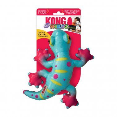 Kong - Shieldz Tropics Gecko Dog Toy Medium Blue