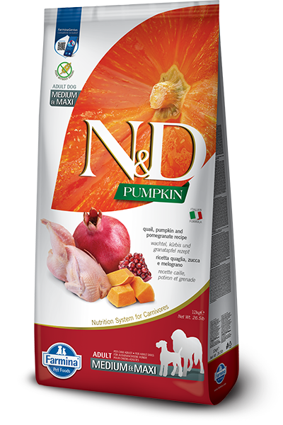 Farmina - N&amp;D PUMPKIN  Quail &amp; Pomegranate Adult Dry Food Med/Maxi