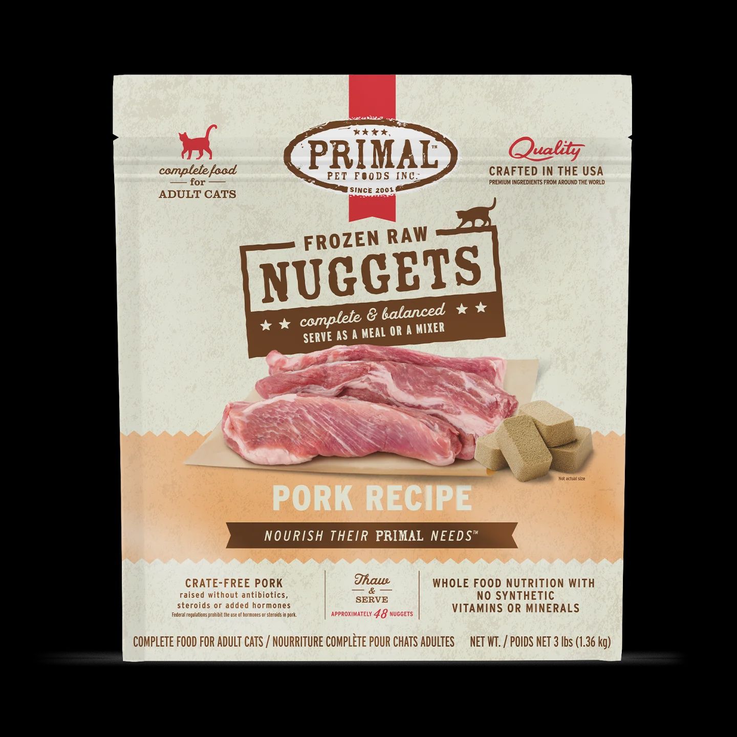 Primal - Pork Nuggets for Cats 3LB.