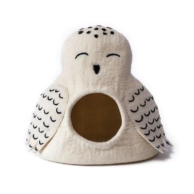 Dharma Dog Karma Cat - Wool Pet Cave, Owl, Snowy