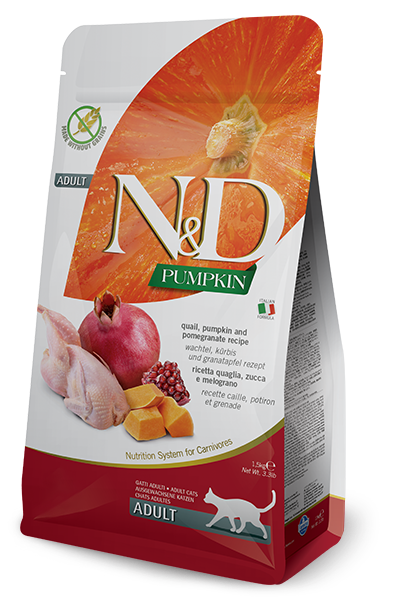 Farmina - N&amp;D PUMPKIN Quail Pumpkin &amp; Pomegranate Dry cat Food, Size: 3.3#