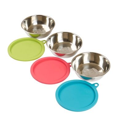 Messy Mutts - 6 Piece W/Lid Box Set Dog Bowls