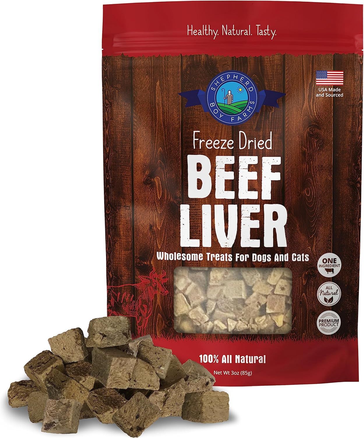 Shepherd Boy Farms -  Beef Liver  Freeze Dried Dog Treats, Size: 3 oz.
