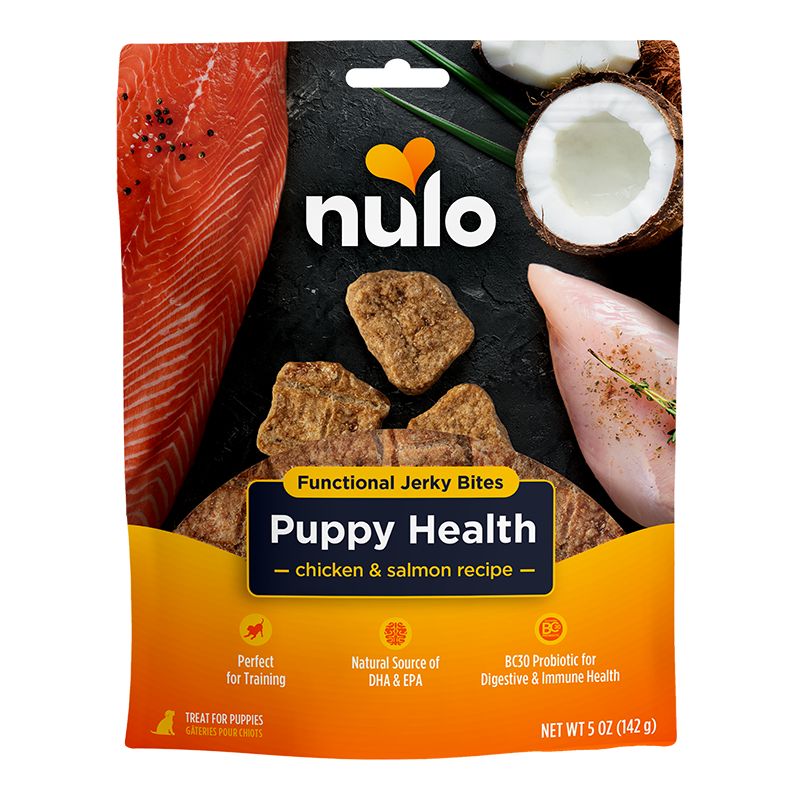 Nulo - Functional Puppy Health Chicken &amp; Salmon Jerky Dog Treats 5 oz.