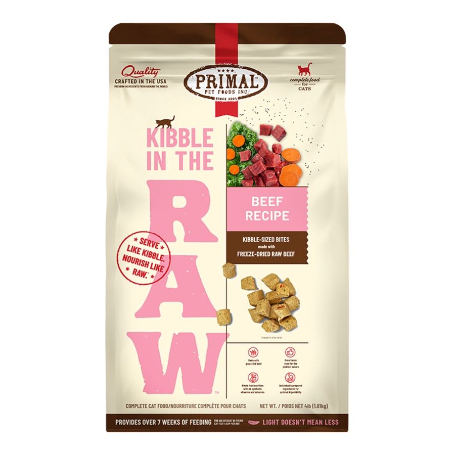 Primal - Kibble in the RAW  Beef Freeze Dried Cat food