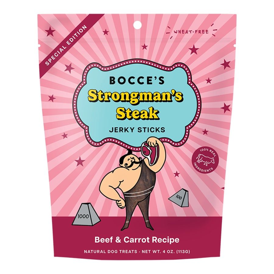 Bocce's - Strongman's Steak Jerky Sticks Dog Treats 4oz