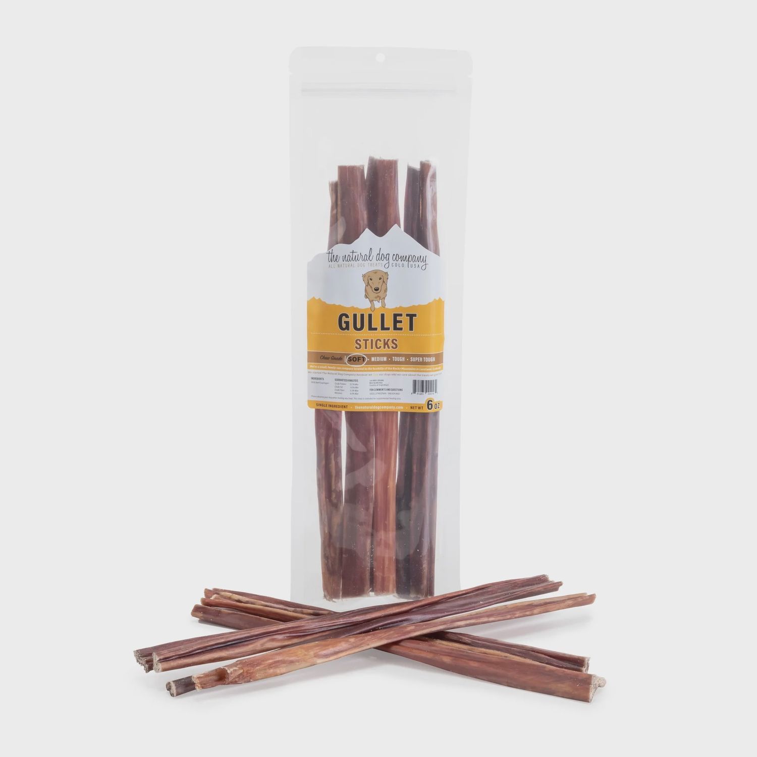 The Natural Dog Company - 12" Gullet Sticks 6 oz.