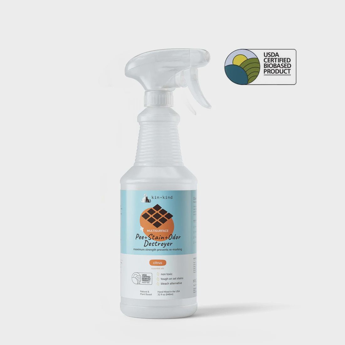 Kin + Kind - Pee + Stain + Odor Destroyer Citrus (Multi-Surface) 32 oz.