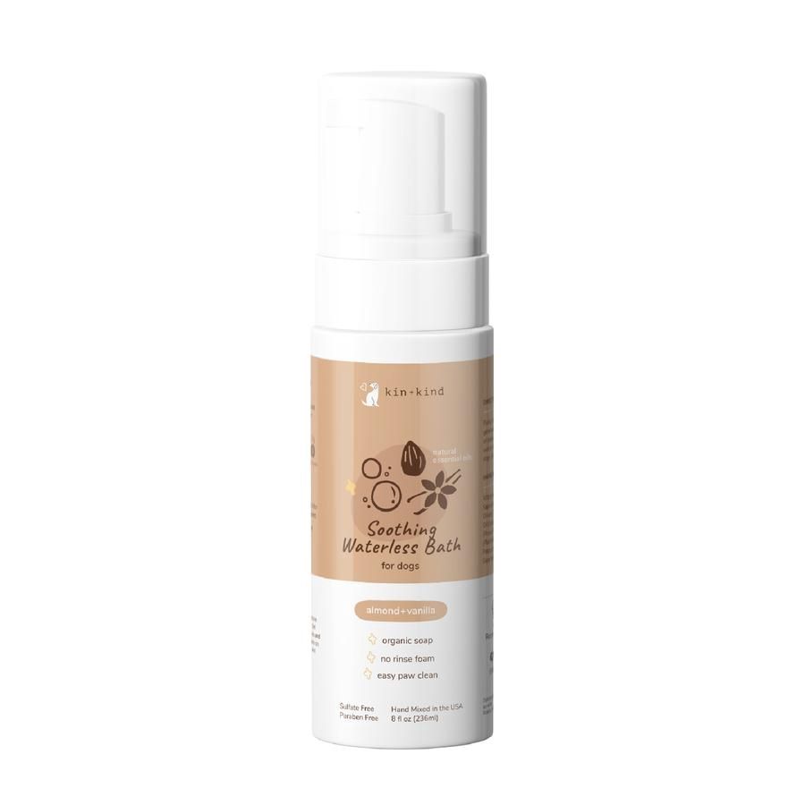 kin &amp; Kind - Soothing Almond &amp; Vanilla Natural Waterless Bath for Dogs 8 oz