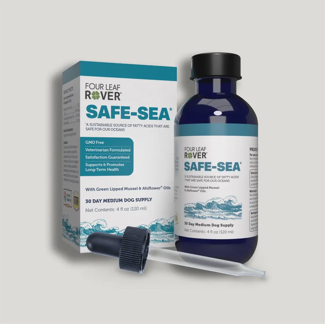 Four Leaf Rover - Safe Sea Green Lipped Mussel Oil for Dogs 4 oz.