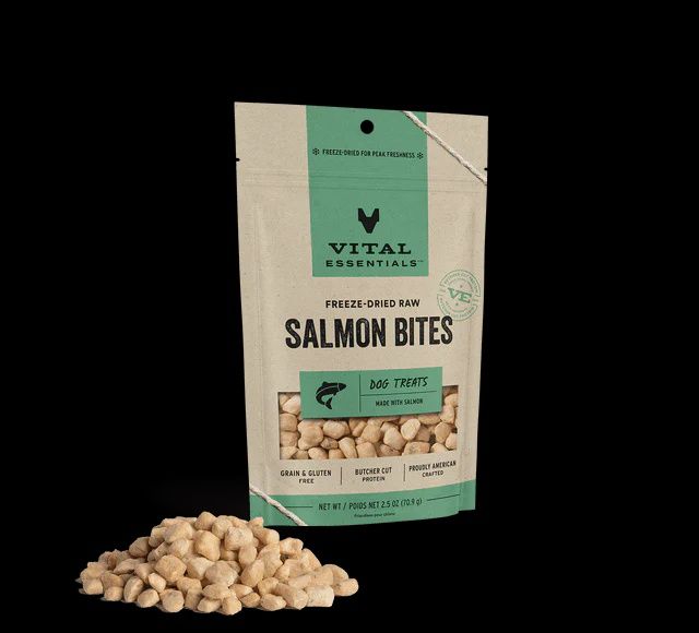 Vital Essentials - Salmon Bites Freeze Dried Raw Dog Treats