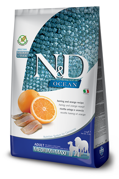 Farmina - N&amp;D OCEAN - Herring &amp; Orange MED/MAXI Adult Dry Dog Food