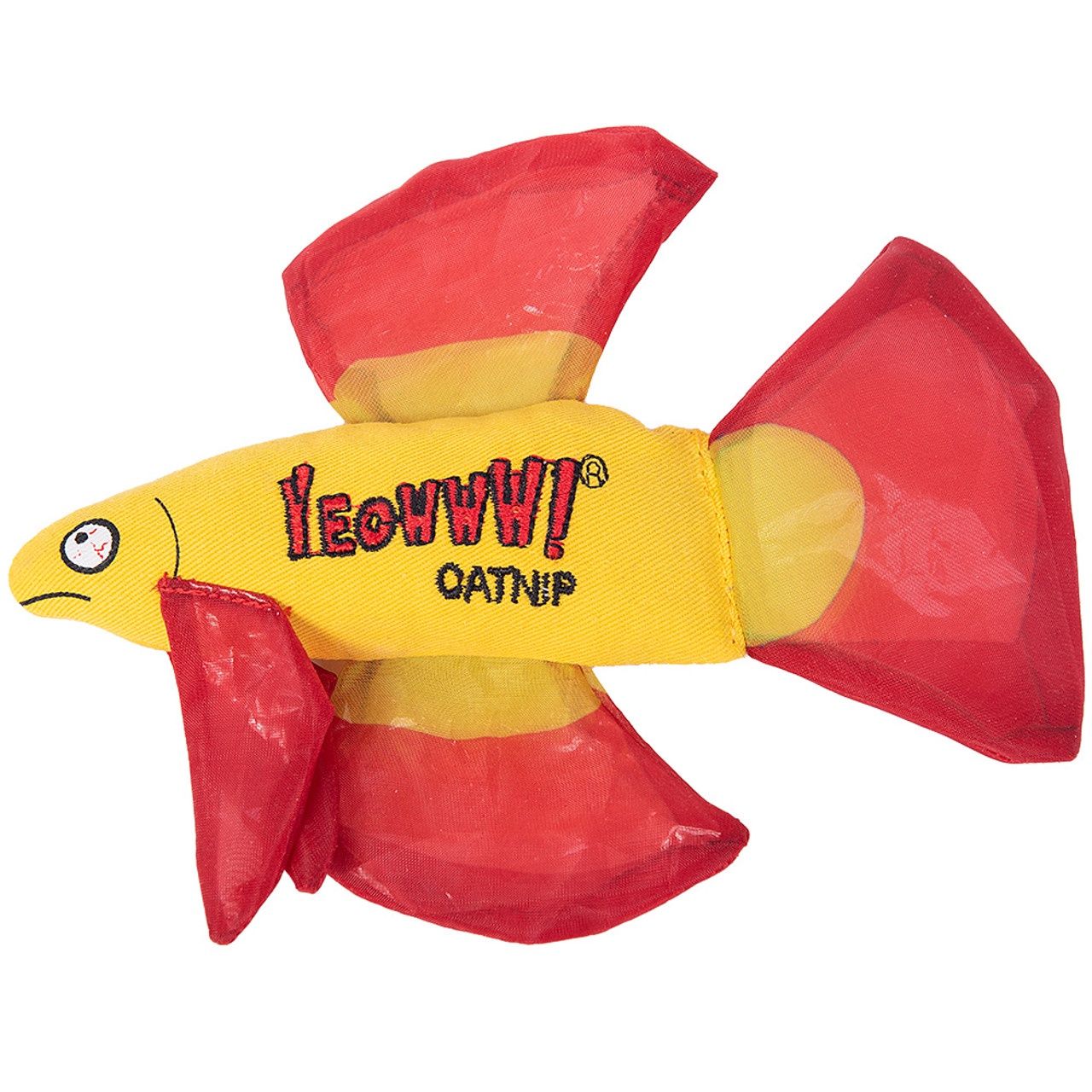 Yeowww - Mo Betta Fish Catnip Toy, Colour: Red