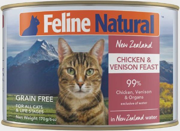 Feline Natural - Chicken &amp; Venison Wet Cat Food 6 oz.