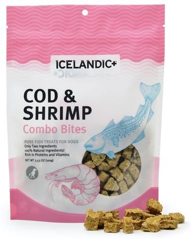 Icelandic Plus - Cod &amp; Shrimp Combo Bites Fish Dog Treats 3.5oz