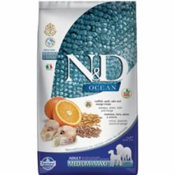 Farmina - N&amp;D OCEAN Ancestral Grains - Codfish, Spelt, Oats &amp; Orange  Recipe Adult Med/Max Adult Dry Dog Food