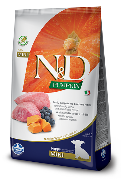 Farmina - N&amp;D PUMPKIN - Lamb, Pumpkin &amp; Blueberry Recipe  Puppy/Mini Breed Dry Dog Food