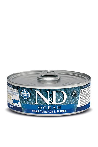 Farmina - N&amp;D Ocean Tuna, Cod &amp; Shrimp Wet Cat Food, Size: 2.8 oz./Single Can