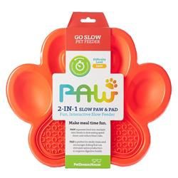Pet Dream House - PAW 2-in-1 Slow Feeder &amp; Lick Pad, color: Orange