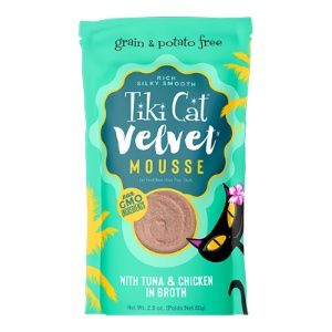 Tiki Cat - Luau Velvet Mousse Tuna &amp; Chicken Grain-Free Wet Cat Food, 2.8-oz/ Single Pouch
