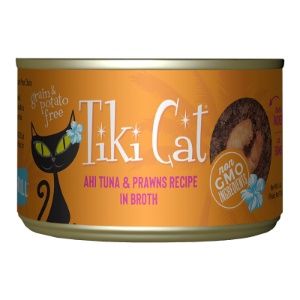 Tiki Cat - Grill Ahi Tuna with Prawns in Tuna Consomme  Canned Cat Food, 6-oz/ Single Can, Size: 6.0 oz