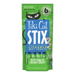 Tiki Cat - Stix Tuna With Creamy Gravy Grain-Free Cat Treats, Size: 3 oz/ Pack of 6