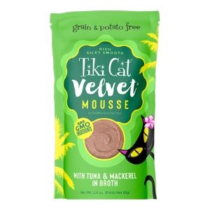 Tiki Cat - Luau Velvet Mousse Tuna &amp; Mackerel Grain-Free Wet Cat Food, 2.8-oz pouch