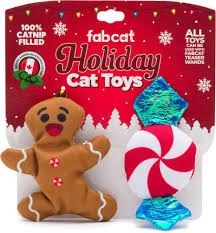 FabCat - Gingerbread Peppermint 2Pk Cat Toy