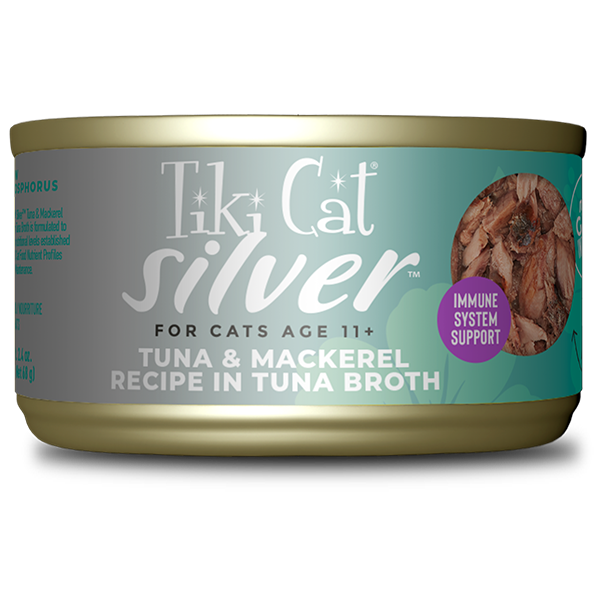Tiki Cat - Silver Tuna &amp; Mackerel Recipe in Tuna Broth  Wet Food 2.4 oz/ Single Can