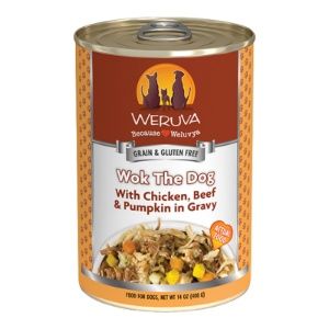 Weruva - Wok the Dog with Chicken, Beef &amp; Pumpkin in Gravy Canned Dog Food 14 oz., Size: 14 oz.