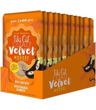 Tiki Cat (CASE PACK) - Luau Velvet Mousse Chicken Grain-Free Wet Cat Food, 2.8-oz/ CASE OF 12