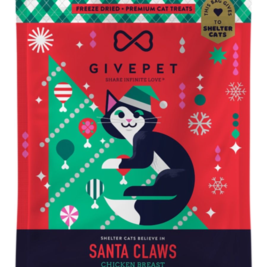 GivePet - Holiday Santa Claws Freeze Dried Cat Treats 1oz