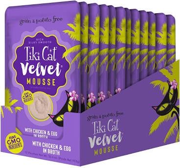 Tiki Cat (CASE PACK) - Luau Velvet Mousse Chicken &amp; Egg Complete &amp; Balanced Wet Cat Food, 2.8 oz/ CASE OF 12