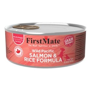 FirstMate - (CASE PACK) Wild Pacific Salmon &amp; Rice Formula Wet Canned Cat Food 5.5 oz./ 24 PACK