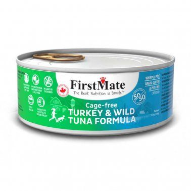 FirstMate - 50/50 Cage-Free Turkey &amp; Wild Tuna Formula Cat Food 5.5 oz./ SINGLE CAN