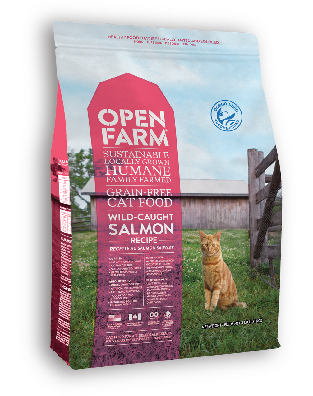 Open Farm - Wild-Caught Salmon Recipe Dry Cat Food, Size: 4#
