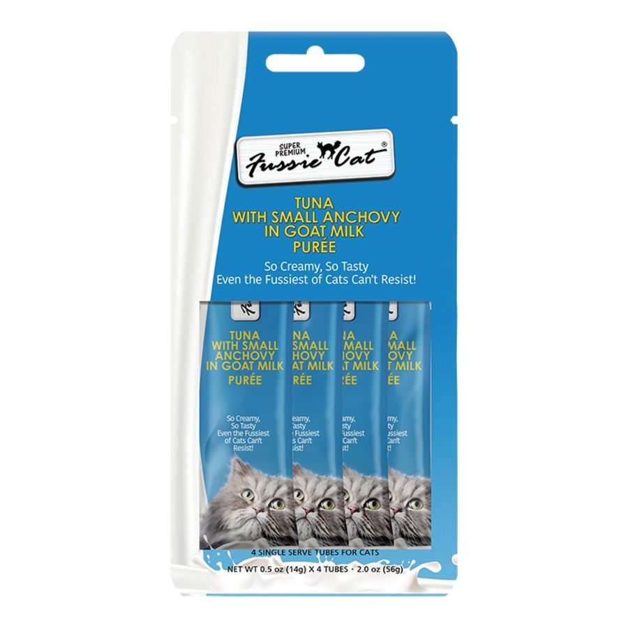Fussie Cat - Tuna with Small Anchovies In Goat Milk Puree .05oz/4ct