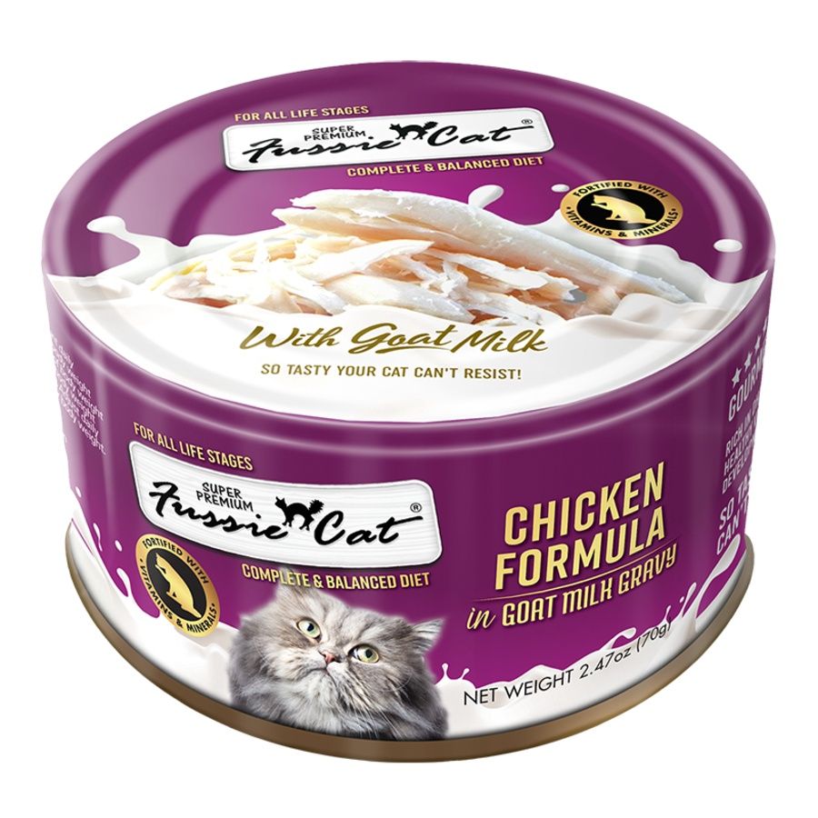 Fussie Cat (Case Pack) - Premium Chicken in Goat Milk Gravy Shredded Wet Cat Food, 2.47-oz / Case of 24