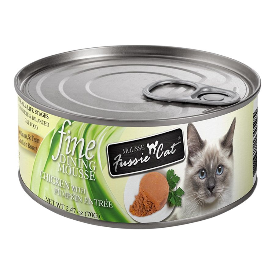 Fussie Cat (Case Pack) - Fine Dining Mousse Chicken with Pumpkin Entree Wet Cat Food, 2.47-oz/Case of 24