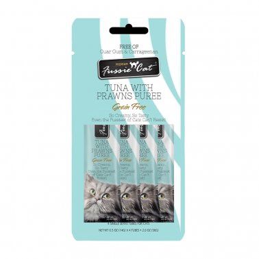 Fussie Cat – Tuna with Prawns Puree Cat Treat .05oz/ 4 ct