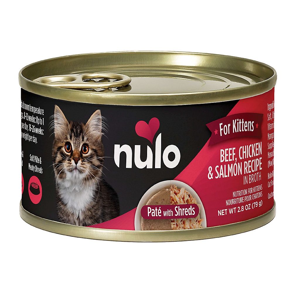 Nulo - Kitten Beef, Chicken &amp; Salmon Pate with Shreds 2.8 oz.