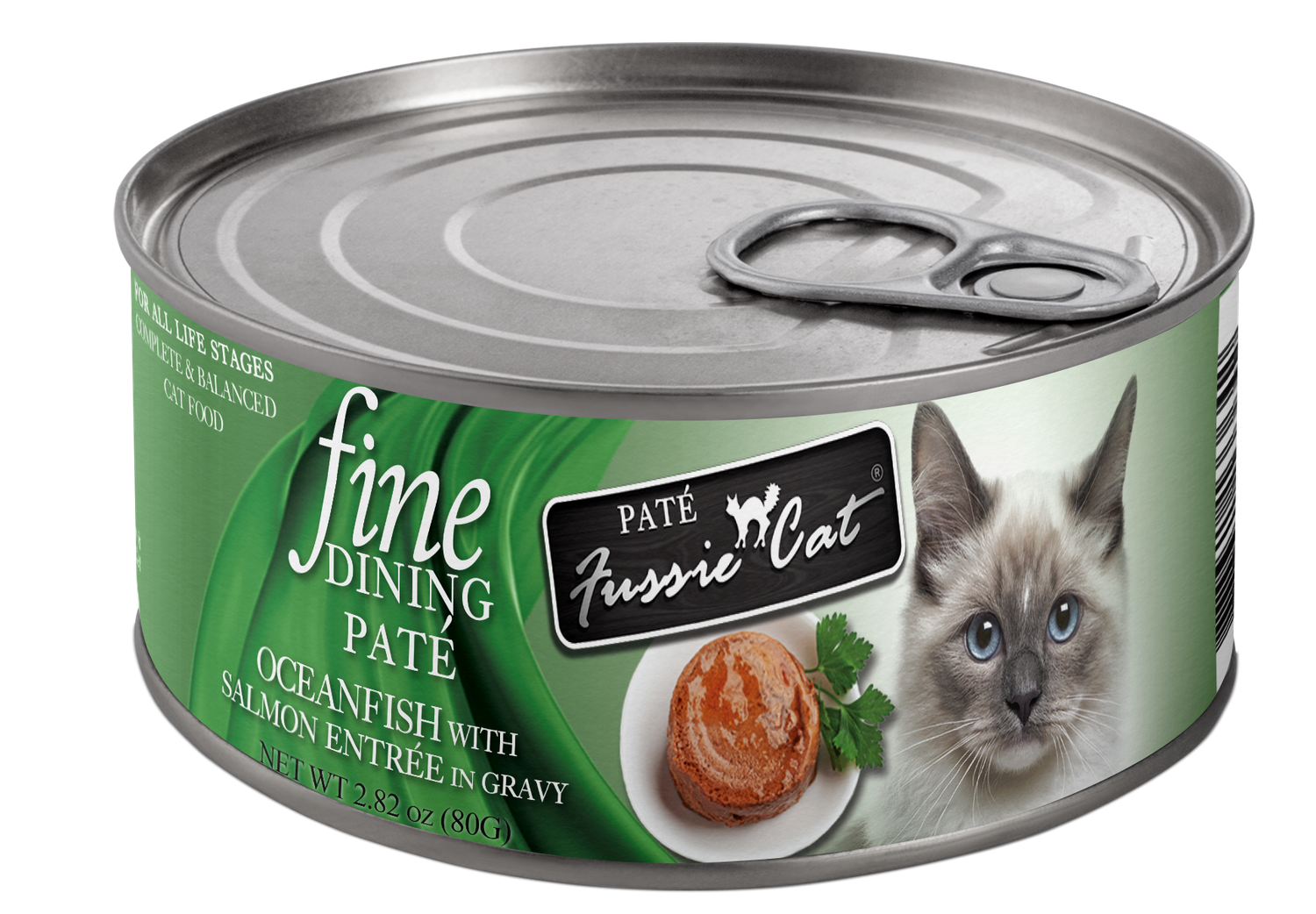 Fussie Cat - Fine Dining Pate Oceanfish with Salmon in Gravy Wet Cat Food 2.82 oz.