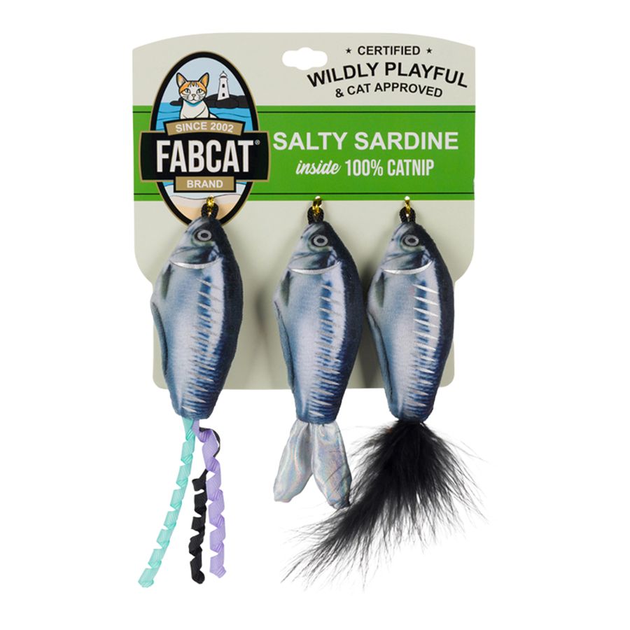 FabCat - Salty Sardines Cat Toy 3pk