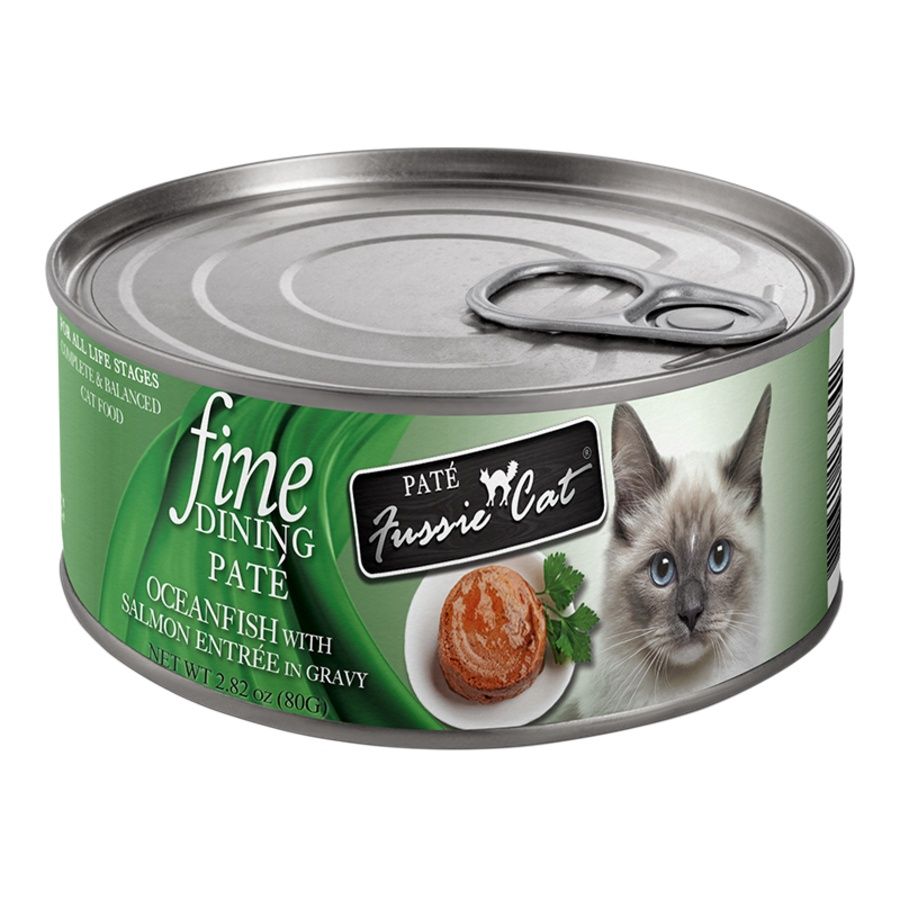 Fussie Cat (Case Pack) - Fine Dining Pate Oceanfish with Salmon in Gravy Wet Cat Food 2.82 oz / Case of 24