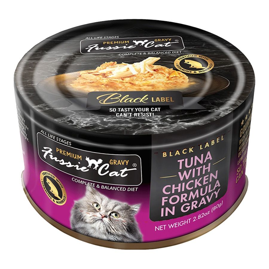 Fussie Cat - Black Label Tuna with Chicken in Gravy Wet Cat Food 2.82oz