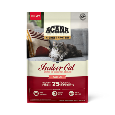 Acana - Highest Protein Indoor Chicken, Trout &amp; Salmon Cat Dry Food, Size: 4#