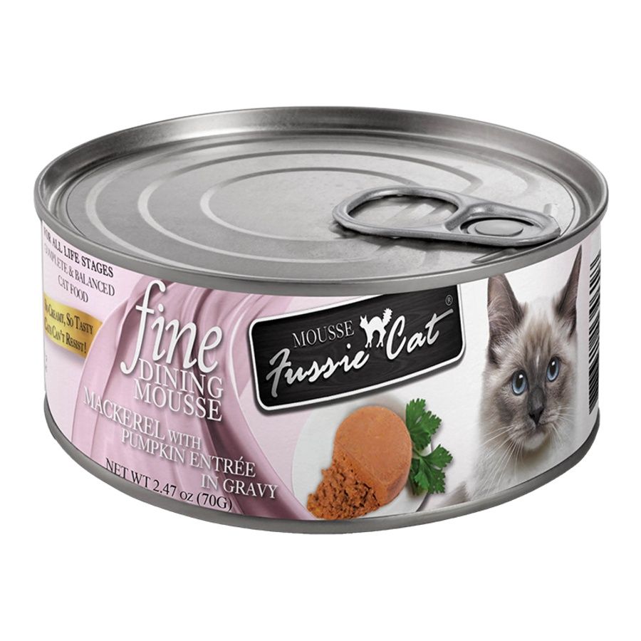 Fussie Cat (Case Pack) - Fine Dining Mousse Mackerel with Pumpkin Entree Wet Cat Food, 2.47-oz/ Case of 24