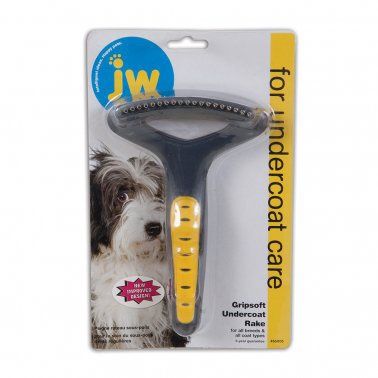 PetMate - Gripsoft® Regular Teeth Undercoat Rake for Dog 8.5 x 5.5 x 1 In Gray/Yellow
