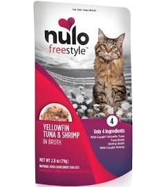 Nulo - Freestyle Yellowfin Tuna &amp; Shrimp in Broth  2.8 oz Pouch