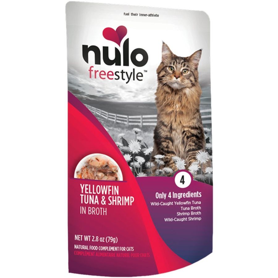 Nulo (Case Pack) - Freestyle Yellowfin Tuna &amp; Shrimp in Broth 2.8 oz Pouch / Box of 24